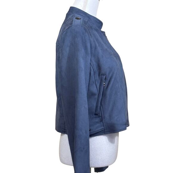 Banana Republic Vegan Suede Jacket, NWT, moto jacket, modern, minimalist, edgy - Picture 2 of 8